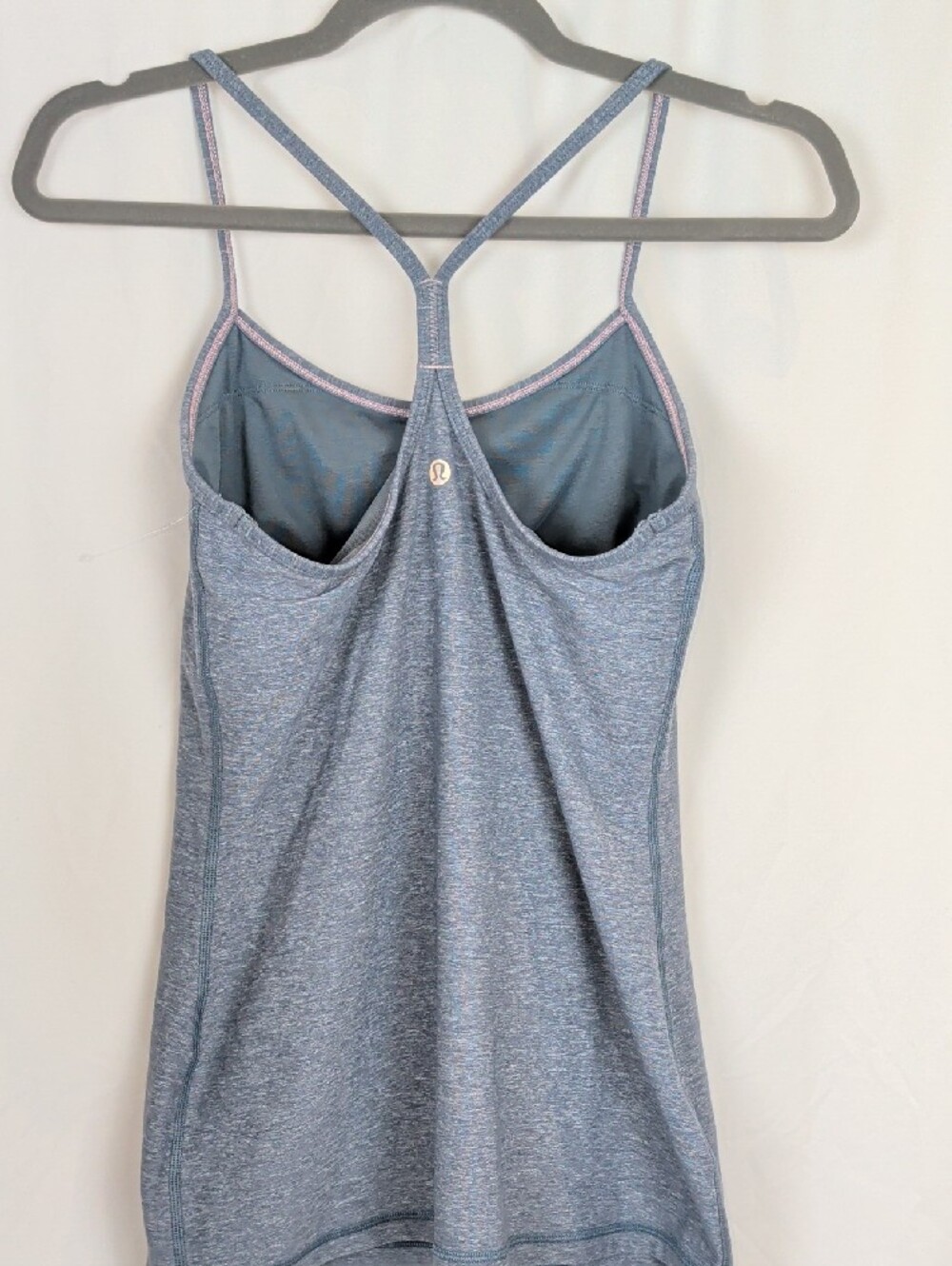 LULULEMON Power Y Tank Top Built In Bra Heathered Grey 6 - Picture 4 of 11
